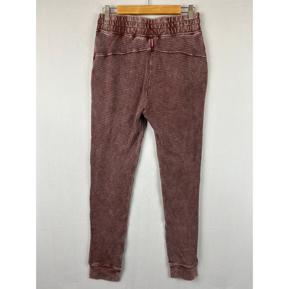 Hard Tail Thermal Waffle Jogger Pants Red Elastic Waist MKT00192 Women's Size M - Picture 5 of 11